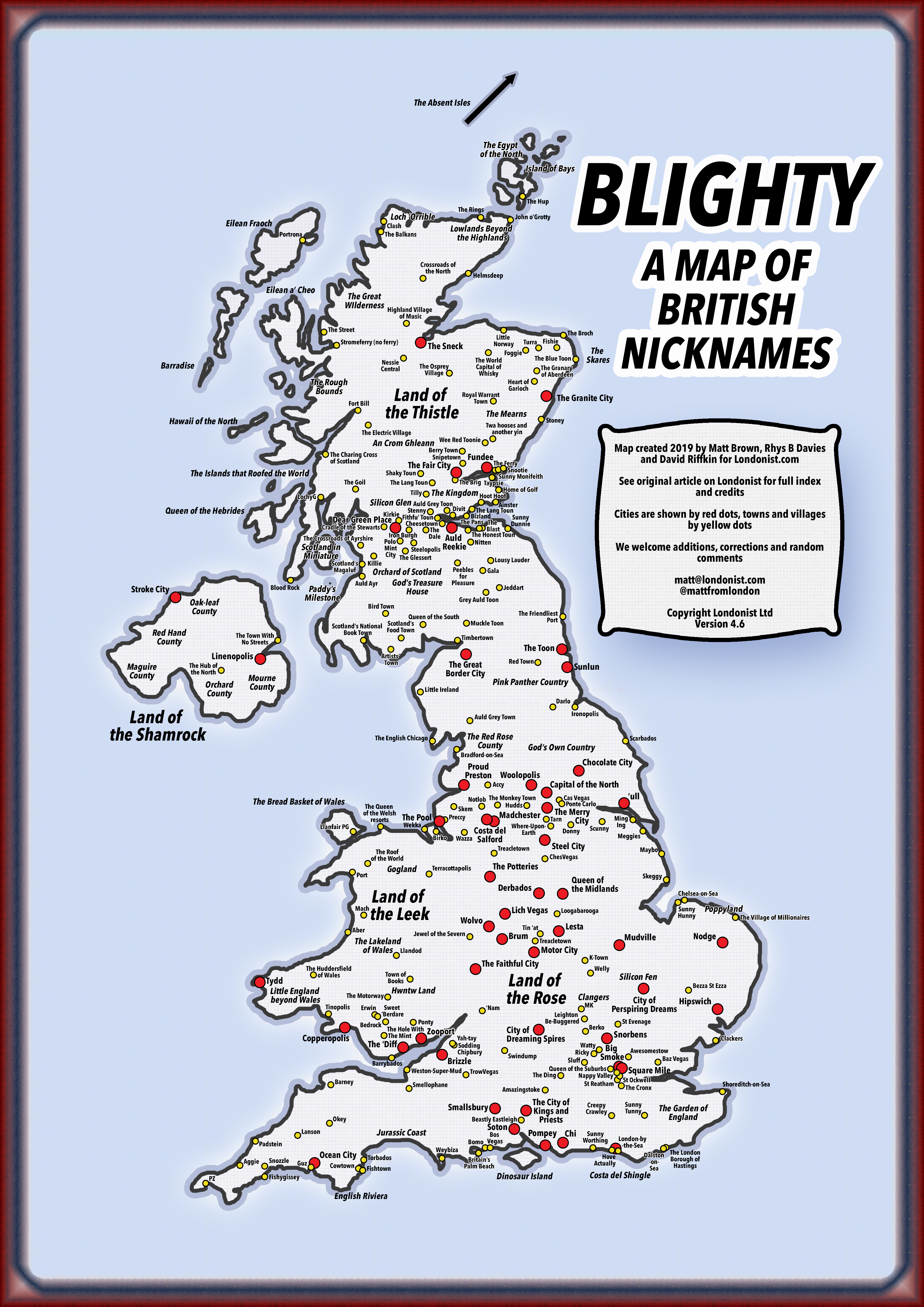 Blighty A Map Of Nicknames For British Cities And Towns Londonist