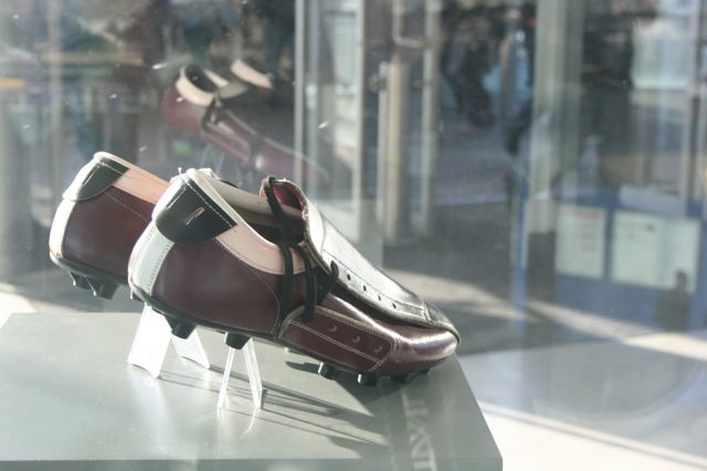sporting exhibition in a corner of Stratford station 