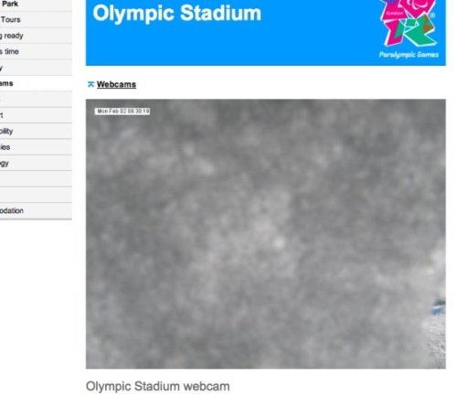 Screen capture of the London 2012 website’s stadium webcam by Craig B