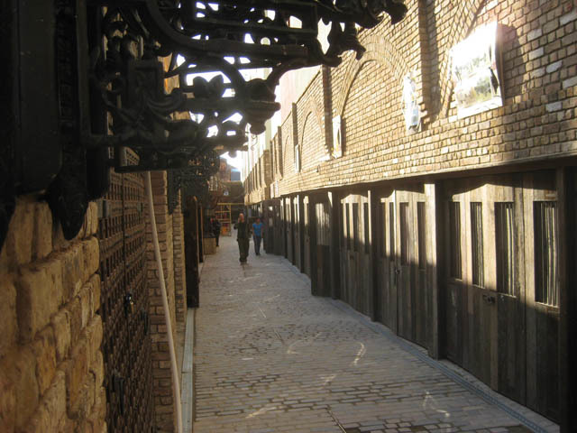 The new passage, looking north-west. Some of these units are being fitted out for trade, suggesting the passage will soon open to the public. 