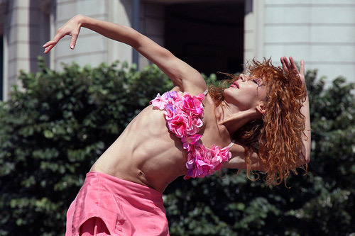 Dancer from Compagnie Gianni Joseph dances in their production Ladies Men in Cabot Square - part of Dancing City by MykReeve 