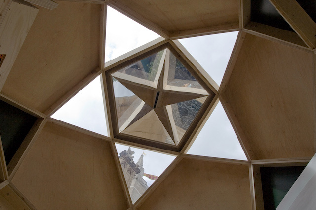 View through the roof of Southwark pod 