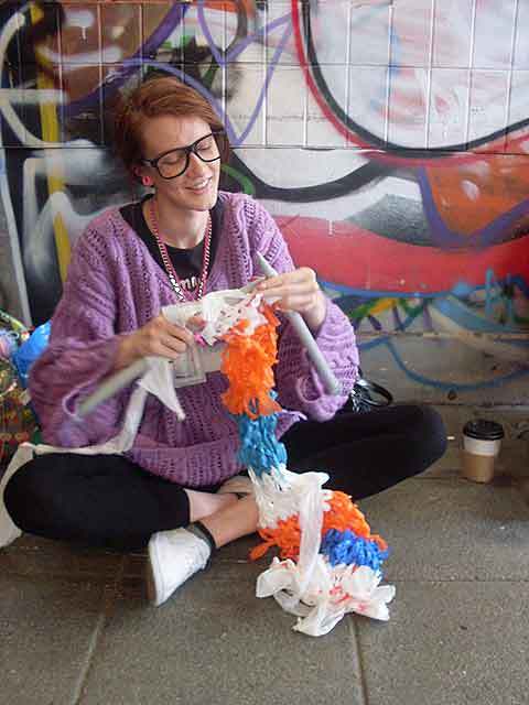 Using shreds of plastic bags - Photo by zefrog via the Londonist Flickr pool 