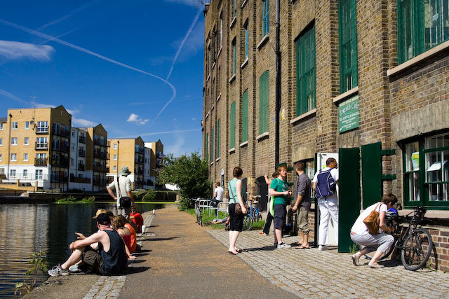 Outside the Ragged School Museum's Canalside Cafe 