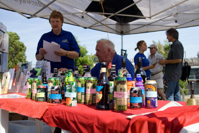 Raffle prizes at the British Waterways tent 