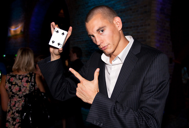 Magician Matt Parro does his thing 