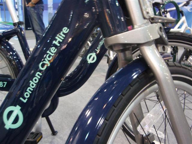 Well, we may not have been the first to get our hands on the London cycle hire scheme bikes, but here's our in depth, complete with pictures, opinion on the Borocycle (we think it'll catch on!) after getting to test one out at the cycle show.

According to TfL spokespeople at the show, these are the bikes coming to London next year and the only thing to be finalised is the livery. Can you suggest an improvement on the current blue? And surely the bikes should sport a double roundel...  