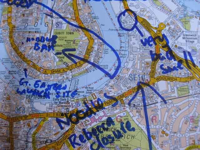 Greenwich offers a very bad smell (it's been there at least a decade), a whole high street of noodles, a couple of film locations, the launch site of Brunel's Great Eastern ship, and some kind of bar in Millwall. 