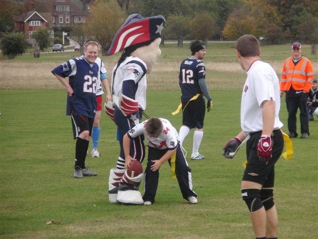 The Buccaneers fans' shallow roster meant they had to field some underage players, who were wise to Patriot Pat's tricks. 