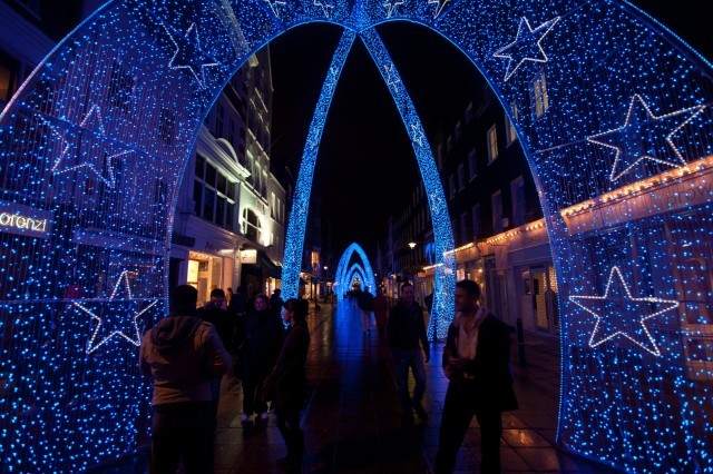 Christmas decorations along South Molton Street
