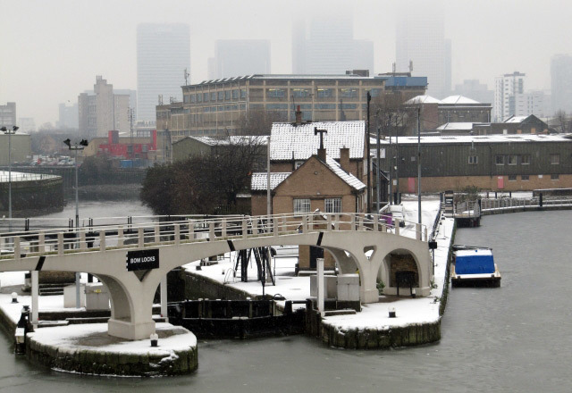 Frozen bow locks at Bromley-by-Bow  Helen Babbs