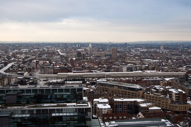 The new Shoreditch High Street station, and the east London line extension stretching out to Dalston