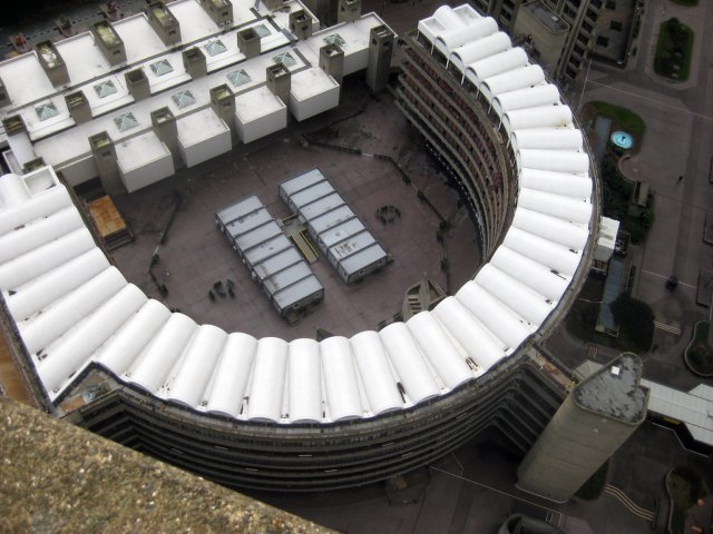 Frobisher Crescent, on the Barbican Estate. We've been here before.