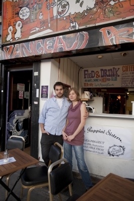 Rosie and Selim outside The Pangea Project.  Photograph by Travis Hodges