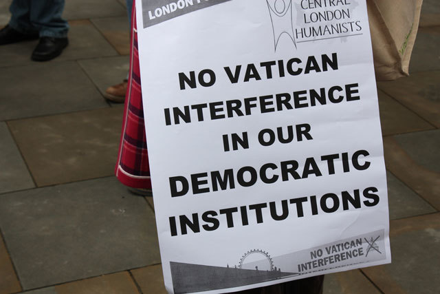 Placard summerising the message of the protest