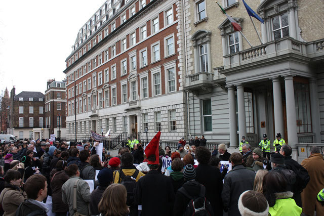 Outside the Italian Embasssy, Grosvenor Square