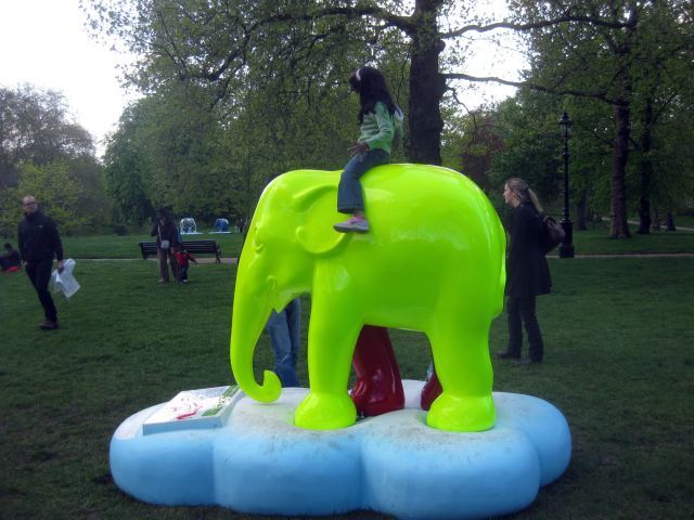 Parents let their children clamber all over this radioactive beast in Green Park. 