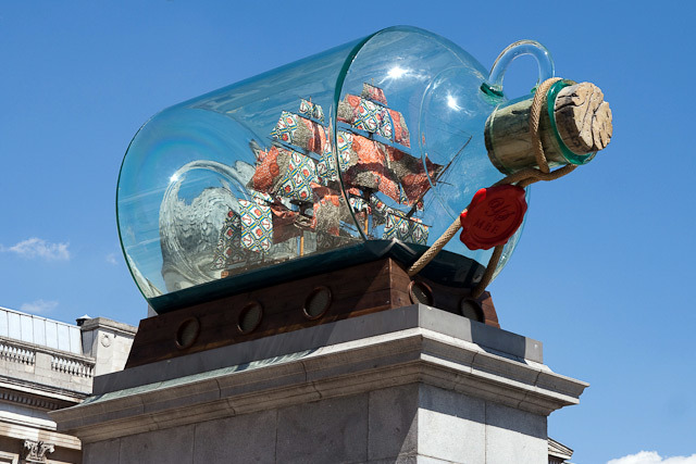 Cupola of the National Gallery warped by the perspex bottle