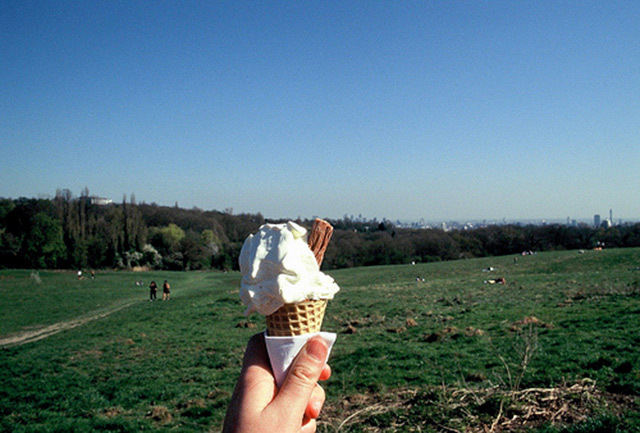 Ice cream cone on Hampstead Heath