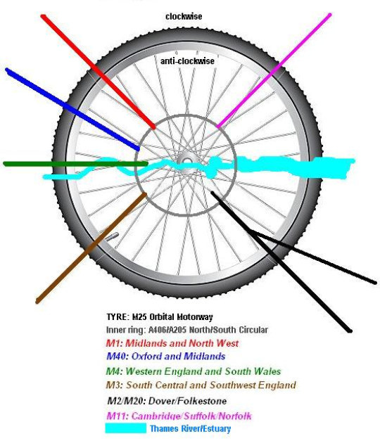 Examples Of Wheel Maps Hand-Drawn Maps of London: The Driver's Mind Map | Londonist