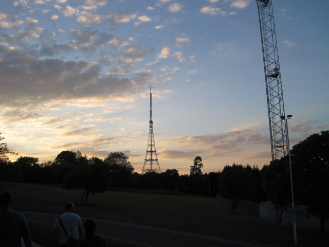 Crystal Palace park at dusk