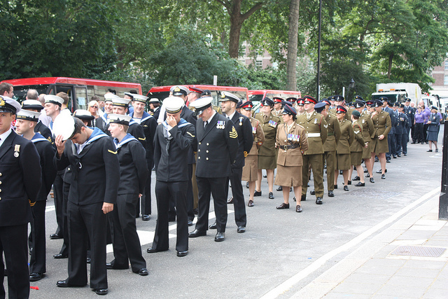 Members of the armed forces waiting for the start of the parade - Image zefrog