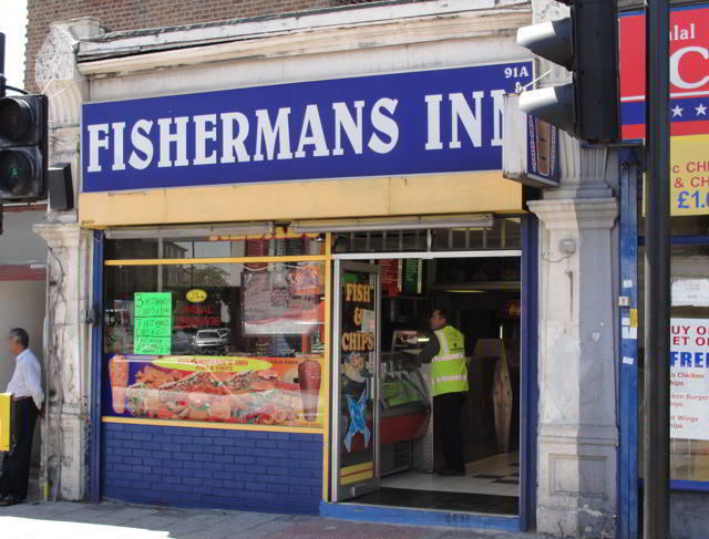Upper Clapton Road: "Carefully, the man wrapped Neil's fish and chips in white paper, and then wrapped the packet again in a sheet from the local newspaper." p.163