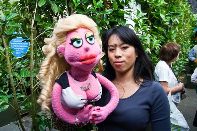 There's a small performance space with different shows on each day. On Monday, it was Avenue Q