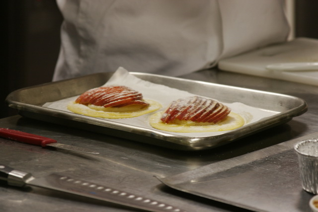 The peach and almond tart before baking