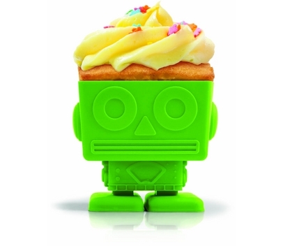 Bake your own robo-treats with these futuristic cupcake moulds. Fill them with cake mixture, place in the oven and stand well back, as an army of Yum Bots marches forth. All four reusable Yum Bot moulds have swivelling heads, so go on – play with your food. Buy here.
