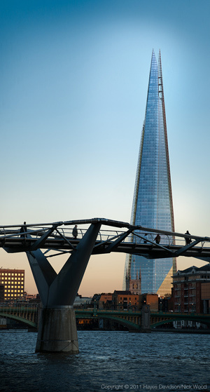 The Shard and the Millennium Bridge.