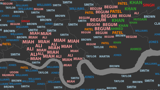 A Map Of London s Commonest Surnames Londonist A Map Of London s Commonest Surnames Londonist