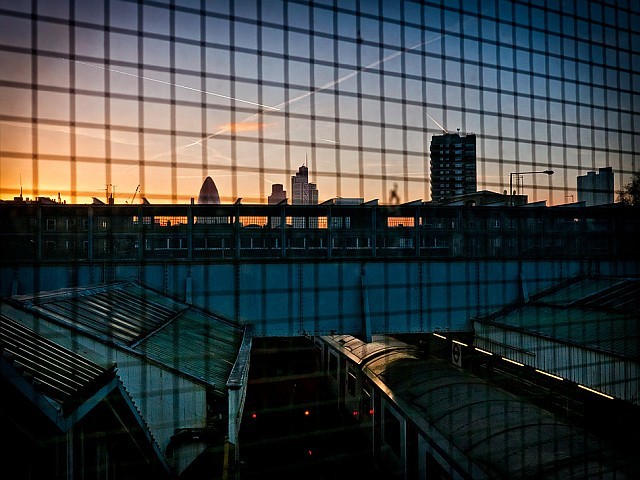 Sky over Whitechapel Station, by louisberk.