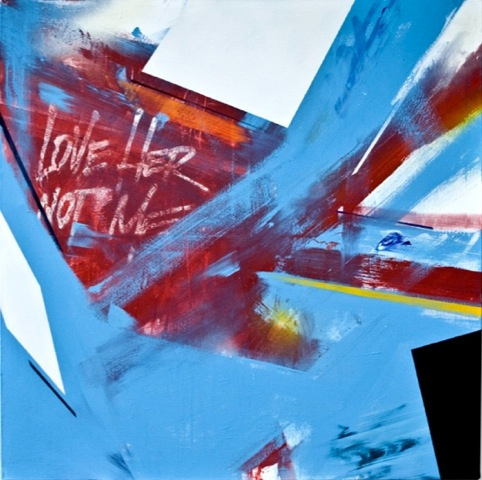 Love Her Not Me. Matt Emulsion & Spray Paint on Canvas. Remi.