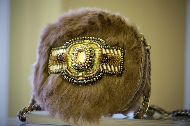 Fur and intricate beaded bag from a fantastic collection by Buba. 
