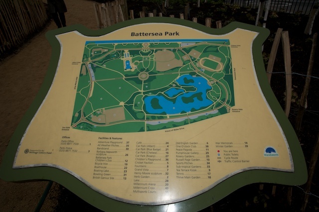 The garden is situated at the bottom left corner on the map just inside the Sun Gates