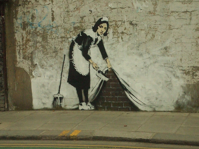 The Banksy maid...swept away long ago.