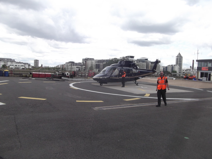 Our aerial steed on the Battersea pad.