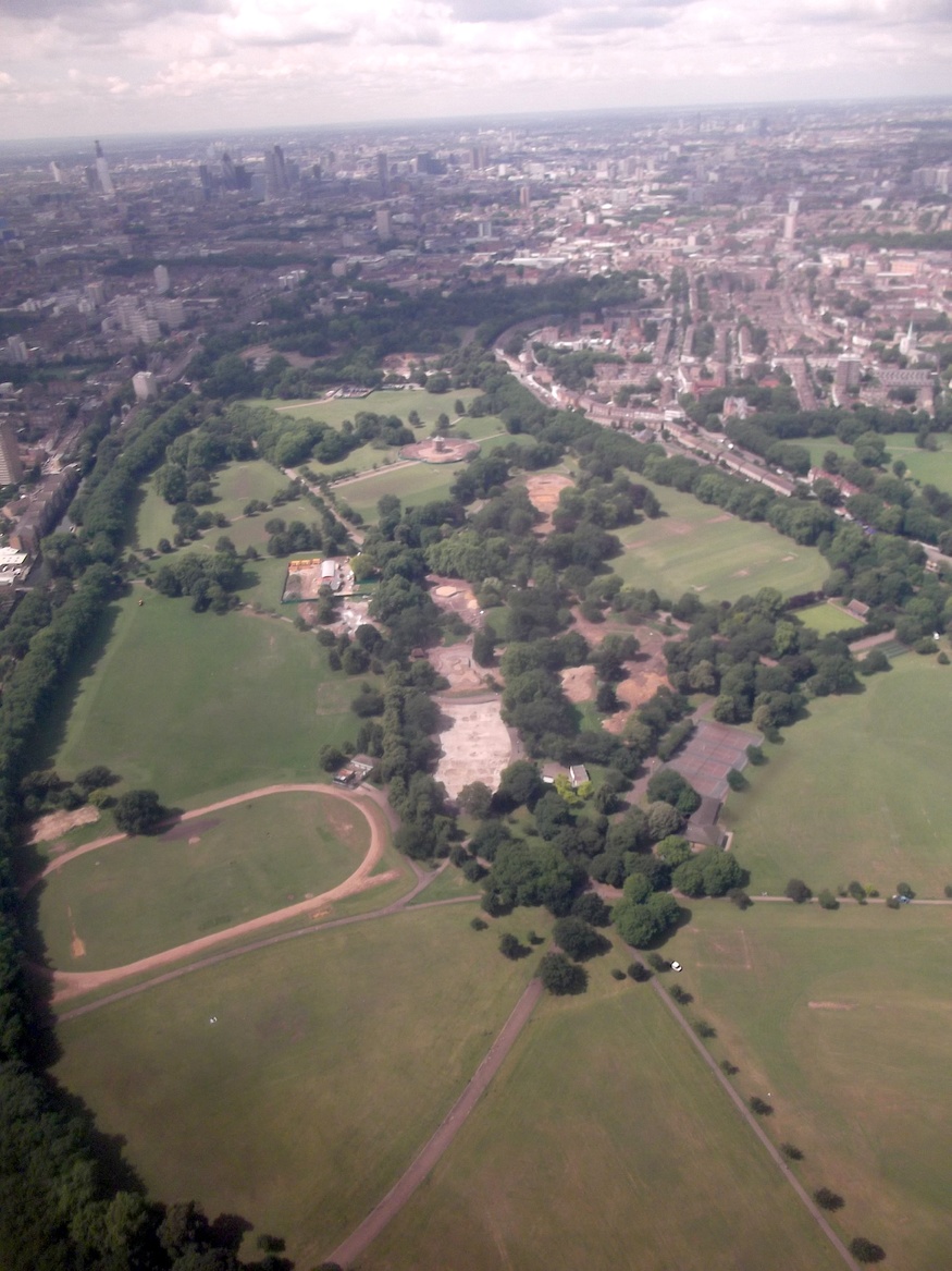 Victoria Park looks like an almost literal 'green lung' from above.