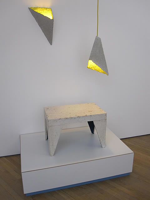 More lamps, this time from Will Shannon, made of chipboard, that, in turn, is made from old furniture