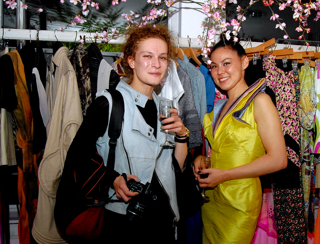 The installation featured bespoke cherry blossom rails that crept up and climbed through the gallery space.