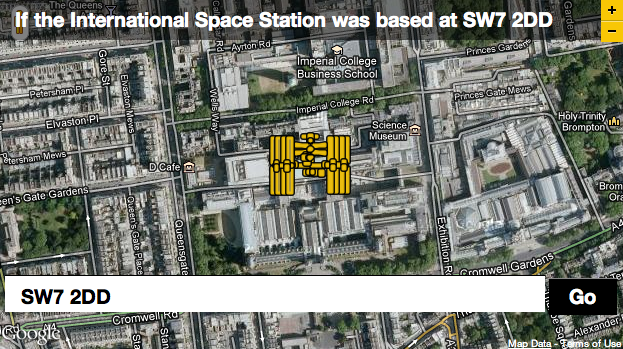 If the Science Museum were to somehow hang the International Space Station in their space gallery, this is how much room it would take.