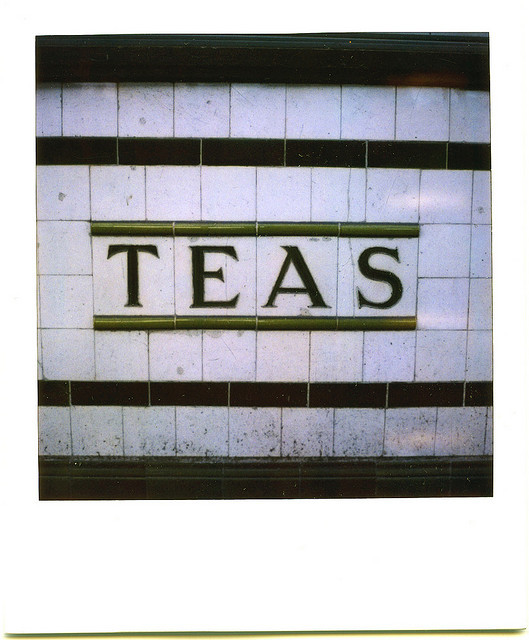 Teas still in the tiles off the former cafe on Pentonville Road (now a pizza joint) by dusty sevens