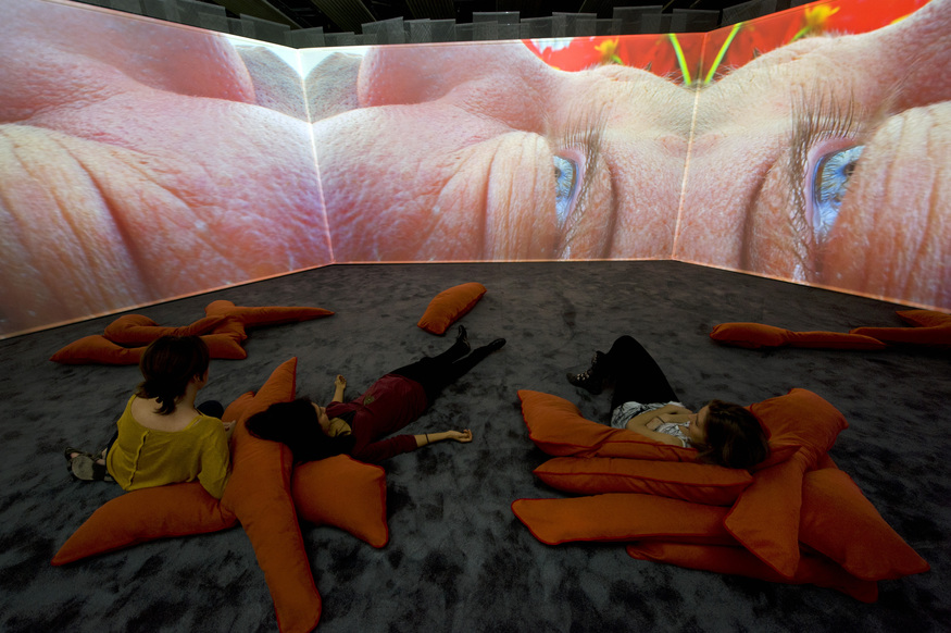 Video installations by Swiss artist Pipilotti Rist at the Hayward Gallery in London. 
Photo by Linda Nylind. 
25/09/2011.
