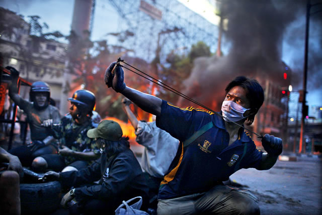 2nd Prize Spot News Stories: Corentin Fohlen, France, Fedephoto. Anti-government riots, Bangkok, Thailand, May