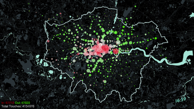 Oyster Card touches - station animation