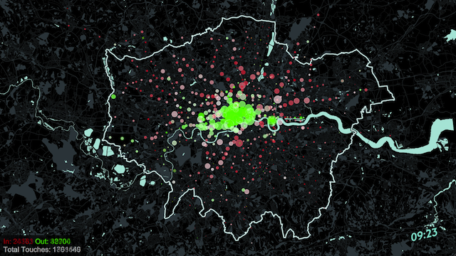 Oyster Card touches - station animation