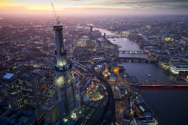 Aerial view of The Shard by Jason Hawkes