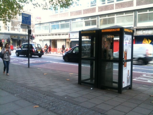 The telephone booth where (we assume) the hotspot was located