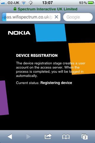 This screen appeared for a few seconds. After that, we were on the internet.